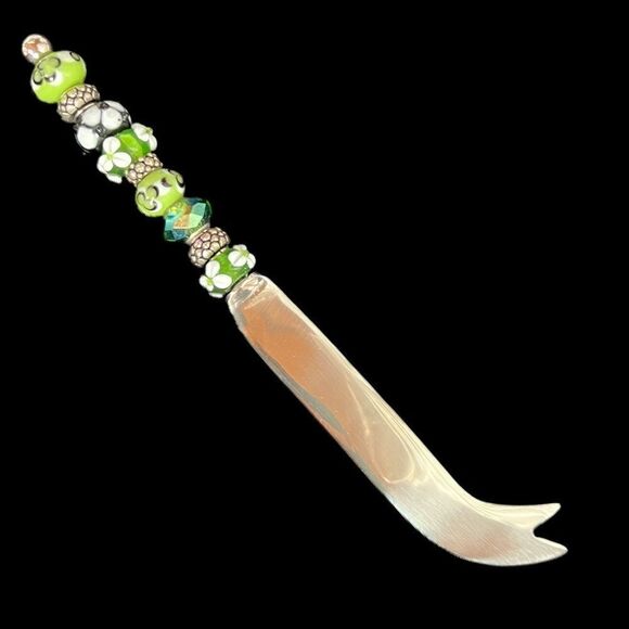 Cheese knife handcrafted, beaded, artistic, unique style - Picture 1 of 3
